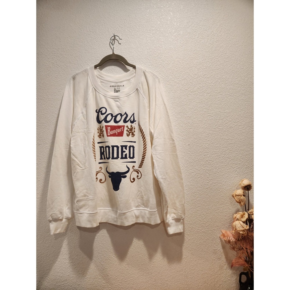 NEW Recycle Karma Coors Banquet Rodeo Sweatshirt S Odd People Oversized Fit